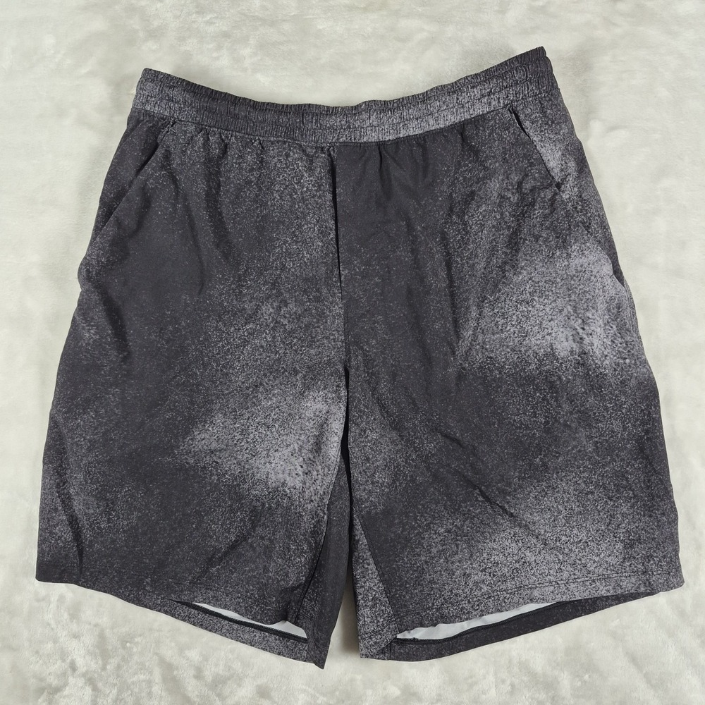 Lululemon Pace Breaker Shorts Men's Large Black Lined 9" Inseam Gym Run LM7AAYS